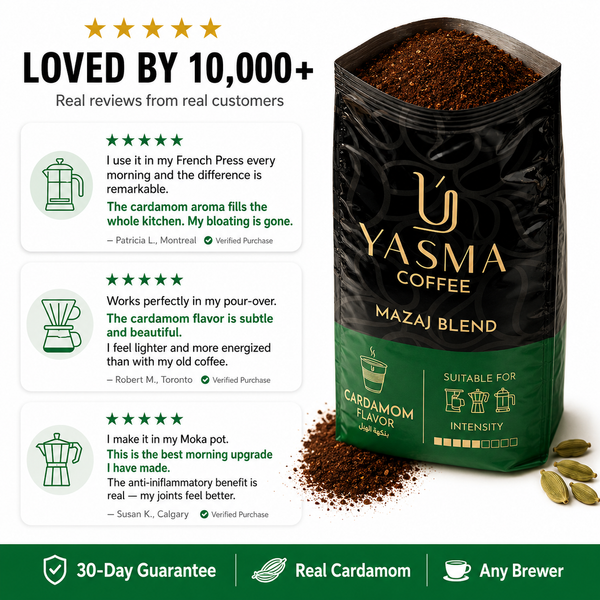 Mazaj Blend Ground Coffee - Cardamom-Infused